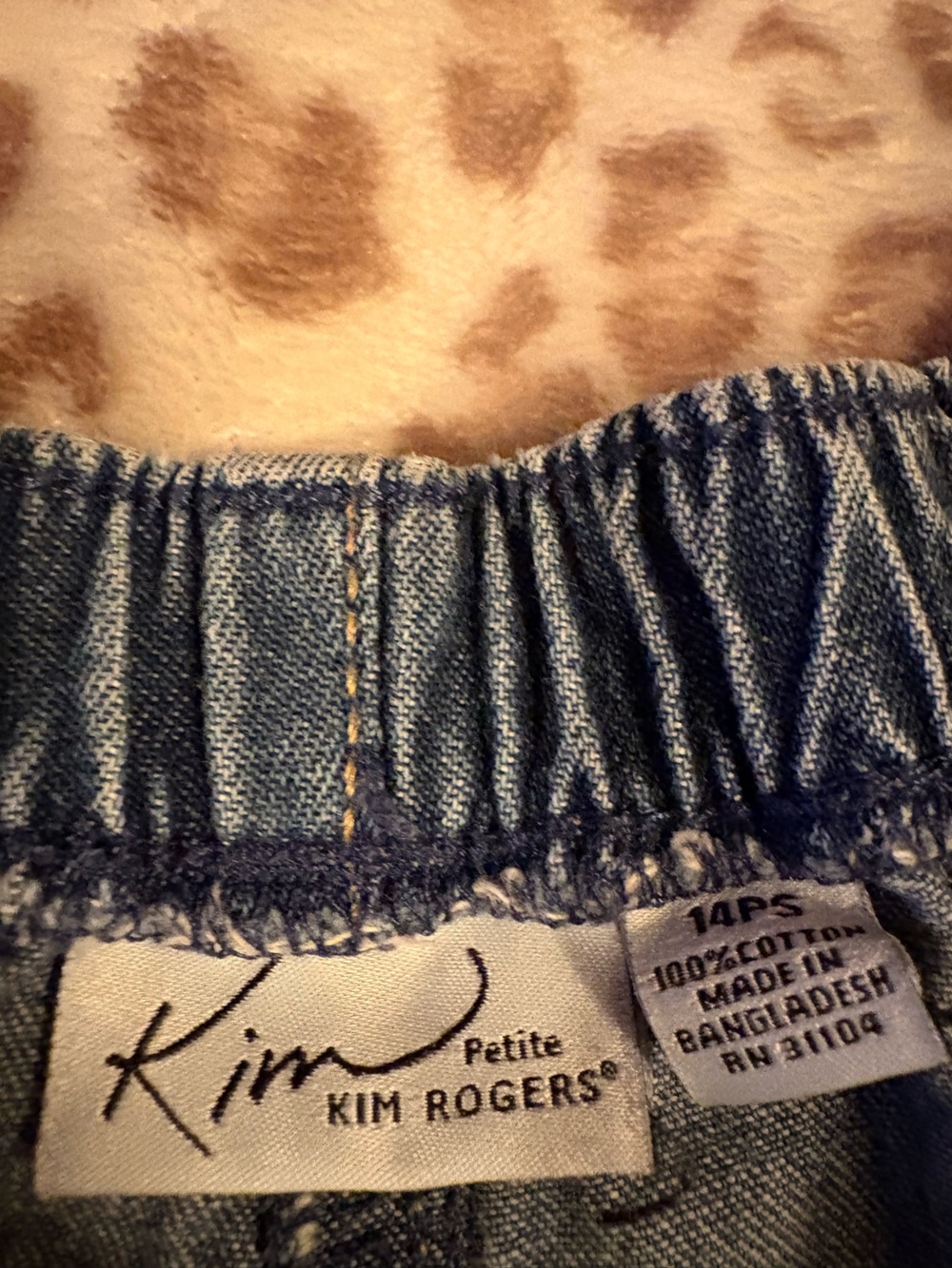 Kim rogers Women’s Elastic Waist Denim Jeans Size 14PS - Picture 2 of 6